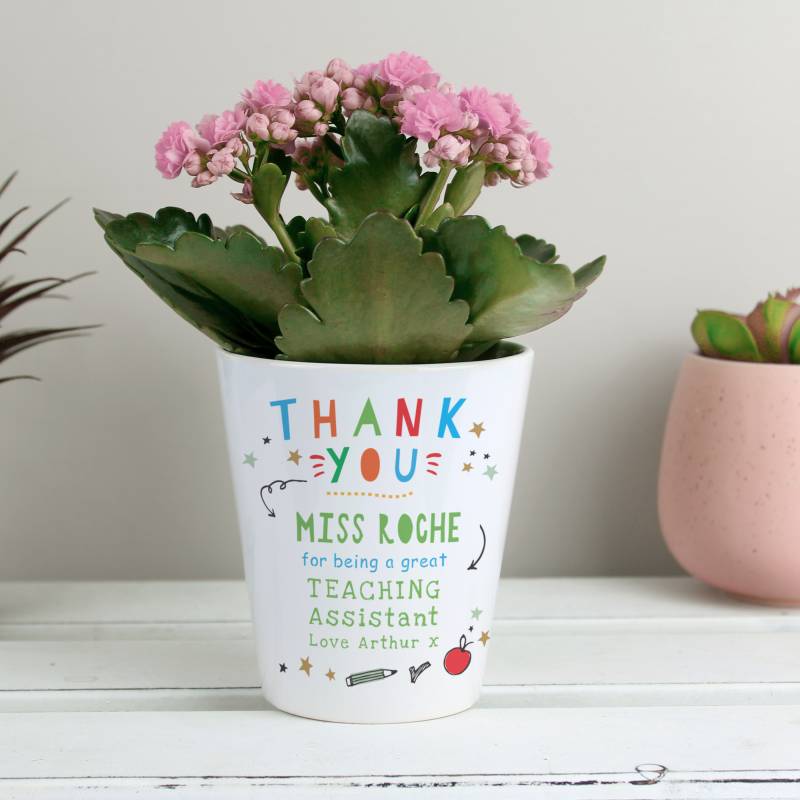 Personalised Thank You Teacher Plant Pot