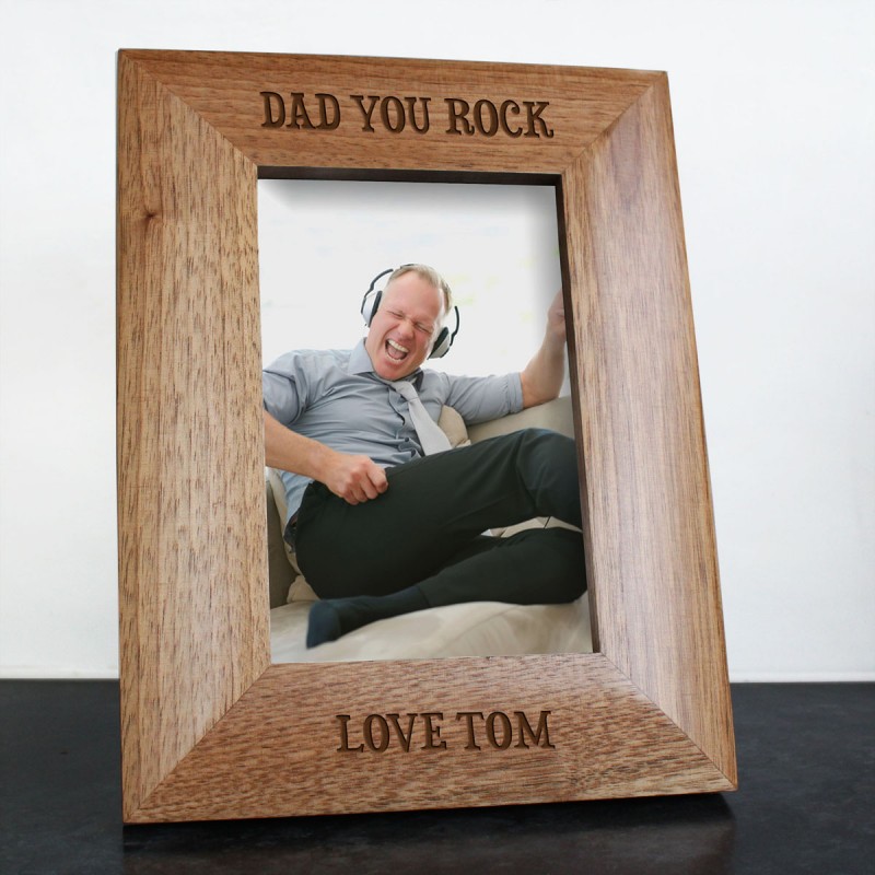 Personalised Dad You Rock Engraved Photo Frame